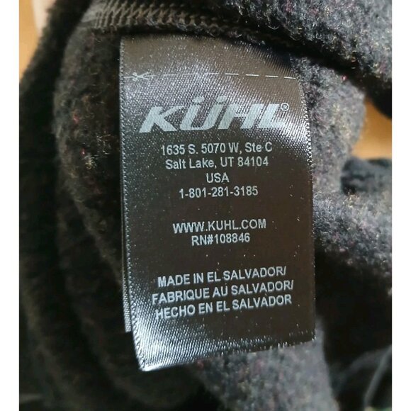 KUHL Revel 1/4 Zip Sweater Size Large Black Fleece Lined Active Pullover 3007 - Picture 9 of 10